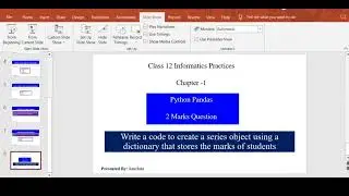 Class 12 Informatics Practices Chapter-1 Python Pandas 🐼 - Create series from dictionary [2 marks]
