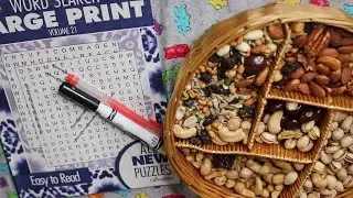 DESSERTS LARGE PRINT WORD SEARCH CRUNCHY NUTS ASMR EATING SOUNDS