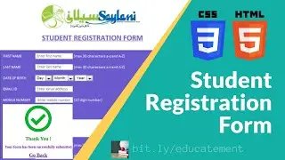 Student Registration Form in HTML and CSS with Thank You Page - Educatement 