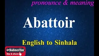Abattoir - Sinhala Meaning with Pronounce සිංහල තේරුම Dilfinity Dictionary