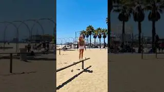 Gymnastics FUN in Santa Monica ! 🇺🇸 #shorts #gymnastics #flexibility
