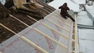 ДВУХСКАТНАЯ КРЫША, УТЕПЛЕНИЕ ПО СКАТАМ, 9ЧАСТЬ,
