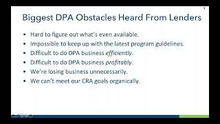 Recorded Webinar: For Lenders - Down Payment Assistance Business Done Right (June 2019)