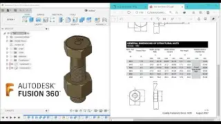 How to Create - Bolt and Nut Design in Autodesk Fusion 360 by AS1252 1982 Standards
