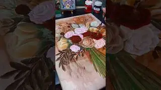 flower bouquet painting #onestrokepainting #flowerpainting #acrylicpainting #art #onestrokeflowers