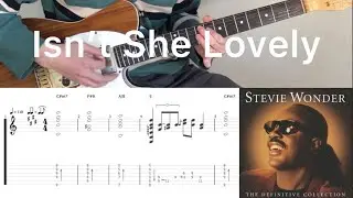 Stevie Wonder - Isn't She Lovely (guitar cover with tabs & chords)