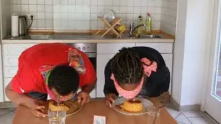 Blindfolded eating challenge