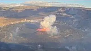 KWcam at Kīlauea's summit captures eruption within Halemaʻumaʻu crater