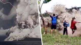 Massive volcanic eruption spawns tsunami