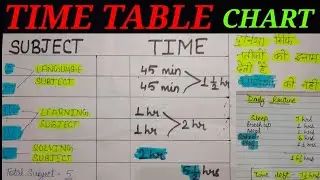 Time table kaise banaye || study time table ||home time table chart || timetable for study ||