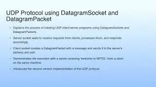 UDP Protocol using DatagramSocket and DatagramPacket | Lecture 49: Demonstration-XIX