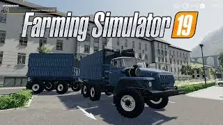 МОД на ГРУЗОВИК Урал 5557/375 с ПРИЦЕПОМ для Farming Simulator 2019