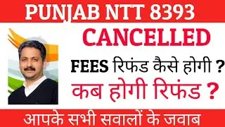 Pre Primary || Fees Refund कैसे होगी ? कब होगी ? Punjab NTT BHARTI CANCELLED