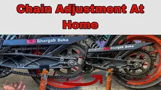 Ktm chain adjustment at home 