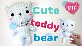 DIY kawaii teddy bear. How to sew a teddy bear + free pattern.