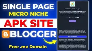 Single Page Apk Micro Niche Site On Blogger Full Course | Free Domain Name | Techno Sanikant