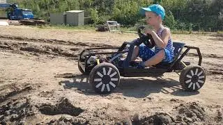 Самодельный электромобиль для сына из двух гироскутеров. Полный подключаемый привод 4WD багги. Baggy