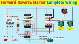 Forward Reverse Motor Starter Complete Wiring l Motor Starter Wiring l Contactor Wiring