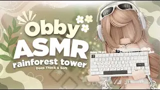 Roblox Obby ASMR 🌿 Rainforest Tower | Rainy 75 Pro | Deep Thock & Soft For Sleep