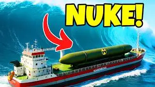 Huge Tsunami RAMS NUCLEAR TRANSPORT SHIP! | Stormworks Sinks