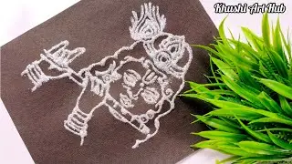 Lord Krishna 🙏 Drawing with Glitter...✨ ll Easy Drawing Ideas ll