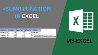 SUM Function in Excel | Functions in Excel | What is sum () in Excel with example