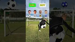 GIRL VS BOY SCORES THE BALL WITHOUT TOUCHING THE GROUND⚽️😱 #challenge #football #soccer #foryou