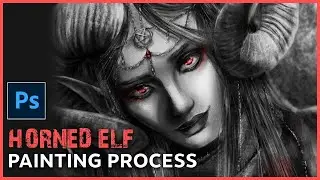 Dark Fantasy Portrait - Horned Elf [Speed Painting]