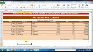 How to Convert Number into Text Dollar in Microsoft Excel : Excel Tips and Tricks