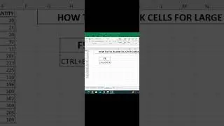 HOW TO FILL BLANK CELLS FOR LARGE DATA IN EXCEL #exceltips #exceltutorial #exceltricks #shorts