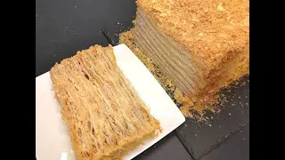Gâteau Napoléon facile à la crème de pommes / Tort Napoleon cu mere/Napoleon cake/ Яблочный Наполеон
