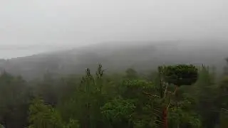 Каркаралинские горы, пролеты на дроне в тумане. Karkary mountains in the fog, shot with DJI drone