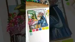 relaxing draw with me⚘️ #art #drawwithme #oilpastels #flowers #aesthetic #spring #sketchbook #draw