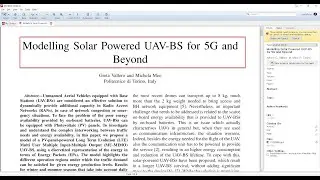 MEDCOM2021Modelling Solar Powered UAV BS for 5G and Beyond