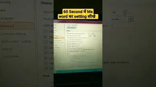 Mastering in MS word setting problem 100% solve-show shortcut key in screen tips setting#shortvideo