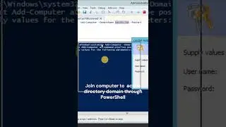 Join computer to active directory domain through PowerShell 