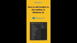 How to add toolbar in taskbar in windows 10 #Shorts| Hindi Tutorial