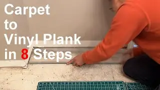 Carpet to Lifeproof Vinyl Plank Flooring in 5 mins | No Power Tools Needed | 8 Steps Only