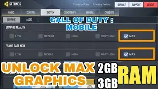 Unlock max graphics in codm | smooth max no frame drop