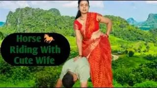 human horse riding challenge husband vs wife/ 