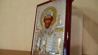 Икона Николая Чудотворца (Россия, листовое серебро, красное дерево)