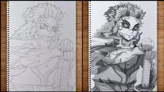 Cara Menggambar Rengoku Kyojuro - Kimetsu no Yaiba (Tutorial)