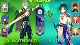 NEW ABYSS 3.4 - C0 Alhaitham and C0 Xiao Double Geo - Genshin Impact - Floor 12 9 Stars