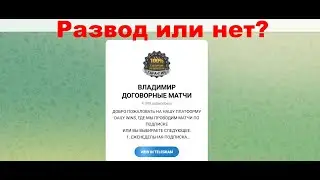 Владимир Договорные матчи — отзывы о телеграмм канале: разводит или нет?