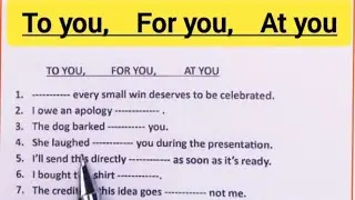 English Grammar: 'To you', ''For you',  'At you' 🤔 Learn The Difference🔥 Light Quiz!✍️