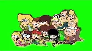 The Loud House Family Running Green Screen Free to Use