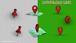 Map Location icon animation in green screen and transparent background free download 