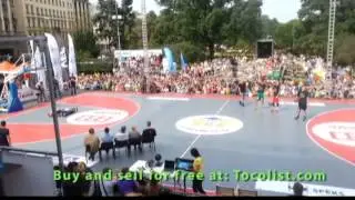 NBA Player Shannon Brown attempts to dunk over three guys in Latvia, NBA Player embarrassed