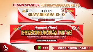 Desain Spanduk HUT Bhayangkara Ke-78 Tahun 2024 (FREE CDR) - #nurdesigns