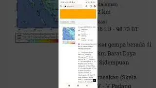 gempa berada di laut 82 km Barat Daya Padang Sidempuan
